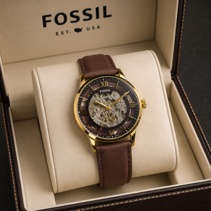 FOSSI TOWNSMAN LEATHER AUTOMATIC PREMIUM WATCH