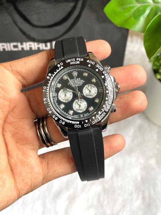 ROLEEX DAYTONA Diamond Silver Black DIAL AT342