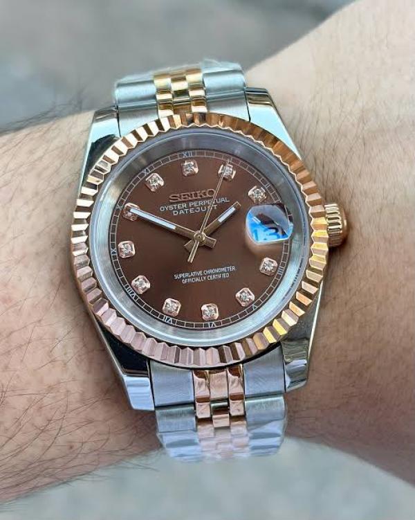SEIK O MOD DATE JUST TT CHOCOLATE DIAMOND 671