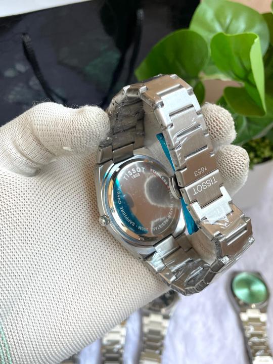 TISSSOT PRX SILVER SKYBLUE TEXTURE DIAL AT358