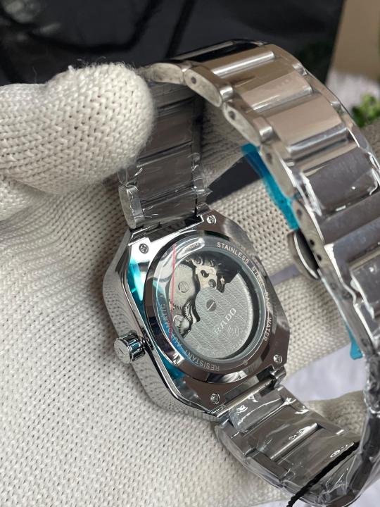 RAD0 True Square Automatic Silver Black Dial AT451