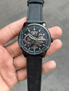 TOMMY HILFIGE AUTOMATIC SKELETON LEATHER BLACK 845