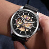 TOMMY HILFIGE AUTOMATIC SKELETON LEATHER BLACK SIL 848