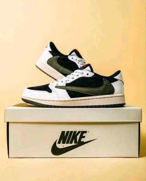 Nikkee Air Jordan 1 Low X Travis Scott Olive Green Semi UA