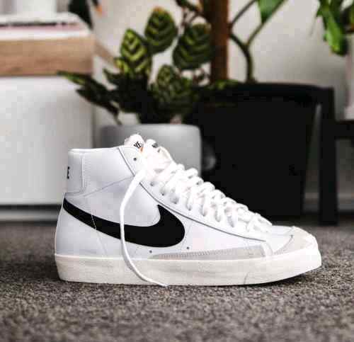 nikkee blazer mid 77 vintage white black