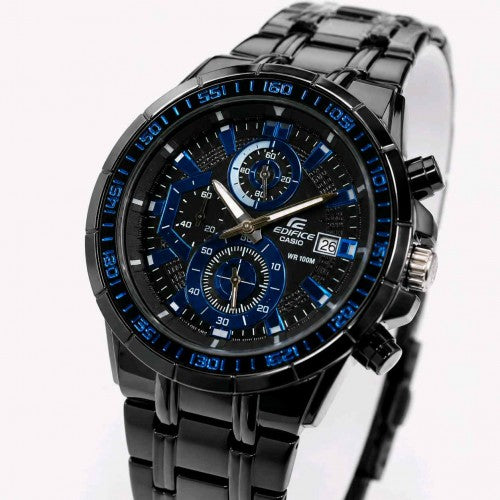 EDIFICE CASIO BLACK BLUE DIAL F284