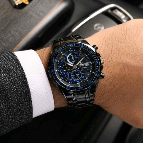 EDIFICE CASIO BLACK BLUE DIAL F284