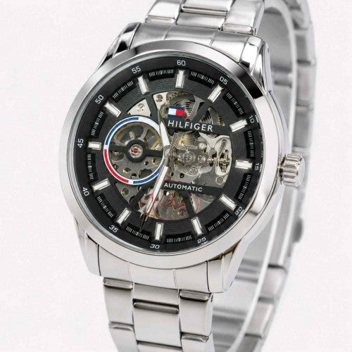 Tommy_Hilfiger automatic open heart silver Black F285