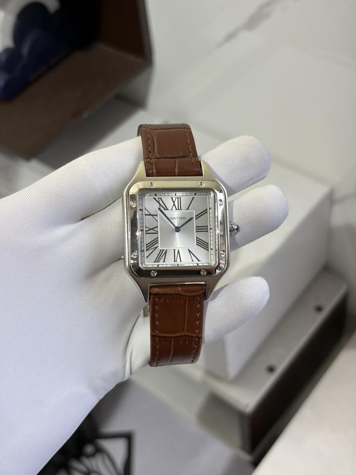 CARTIE ER SANTOS LEATHER BROWN SILVER  PREMIUM LEATHER 862