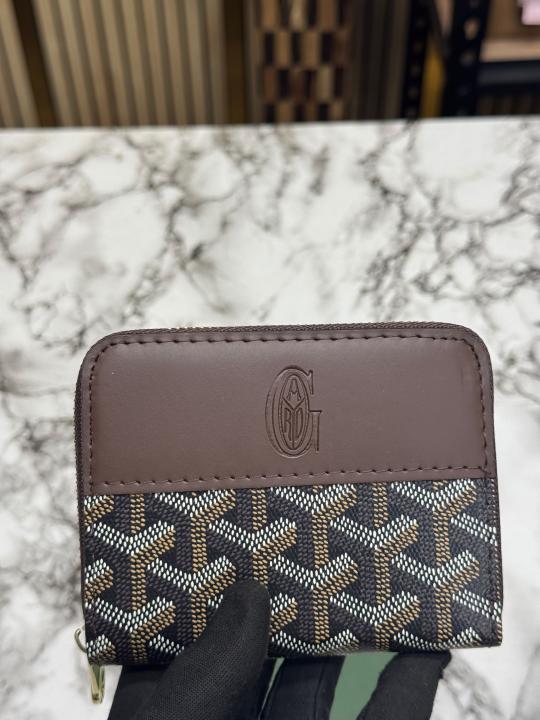 Goyar Zip Around Wallet Printed Canvas With Box (AAA60067 Coffee)