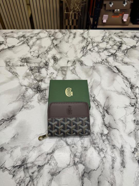Goyar Zip Around Wallet Printed Canvas With Box (AAA60067 Coffee)