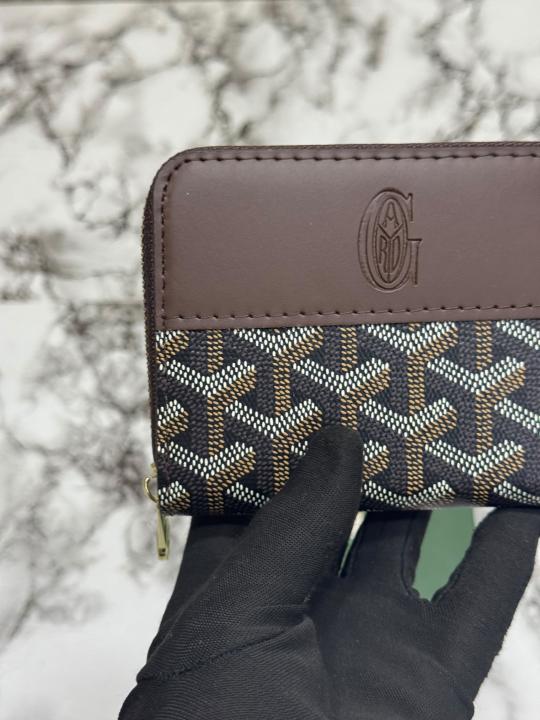 Goyar Zip Around Wallet Printed Canvas With Box (AAA60067 Coffee)