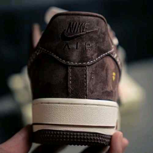 Bape x Nikkee Airforce 1 Beige Brown 1st Leather
