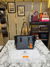 Michael Kor Jet Set Travel Signature Logo Large Top-Zip Tote Bag With Dust Bag (Black)