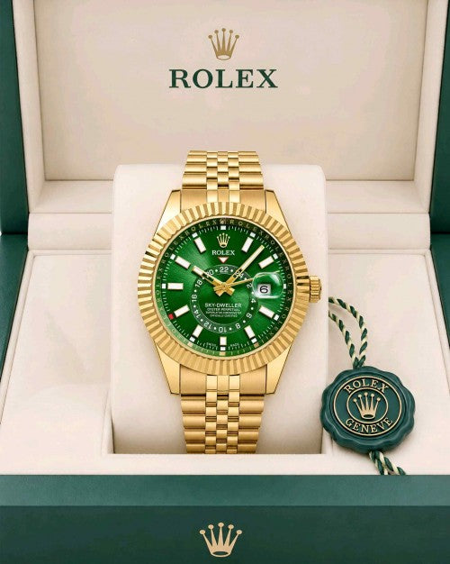 ROLLEX_SKY DWELLER Golden green Japan AAA F278
