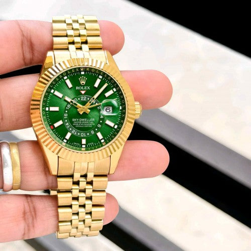 ROLLEX_SKY DWELLER Golden green Japan AAA F278