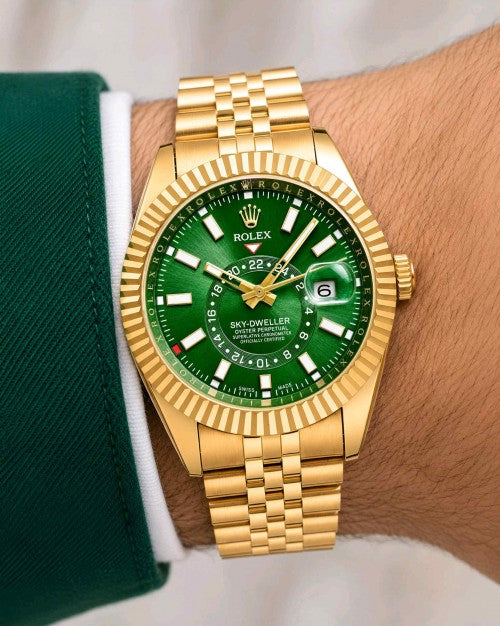 ROLLEX_SKY DWELLER Golden green Japan AAA F278