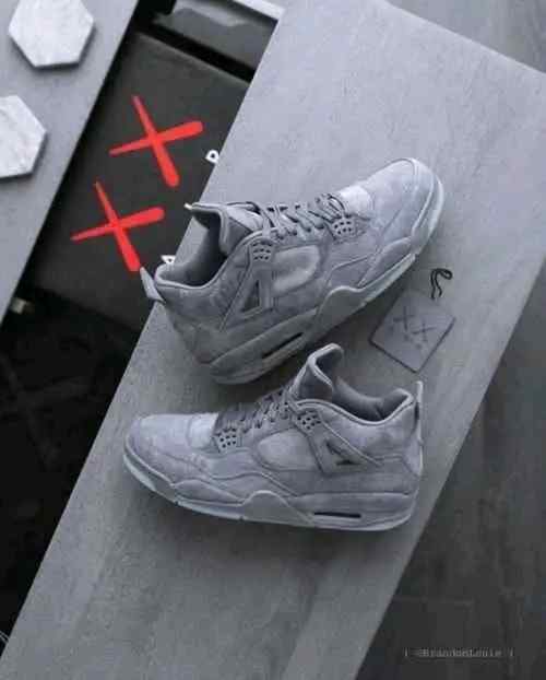 Jordan Retro 4 Kaws Cool Grey Glow In Dark Semi UA