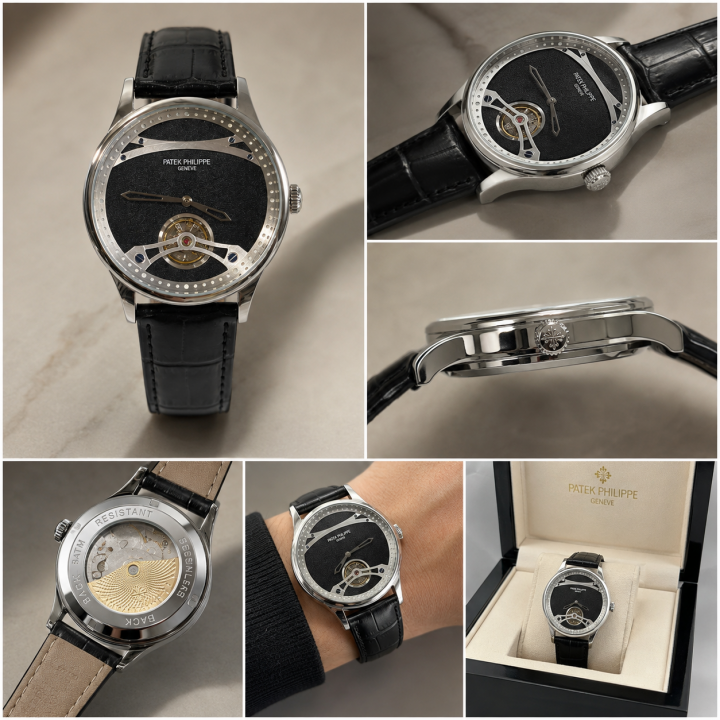 PATEK PHILLIPP LEATHER AUTOMATIC BLACK DIAL 511