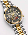 CITIZEN_ TSUYOSA AUTOMATIC SKELETON TOW TONE BLACK DIAL F297