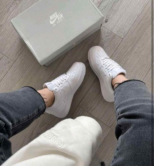 Nikkee Airforce 1 White Pure Leather For Mens Ua Quality