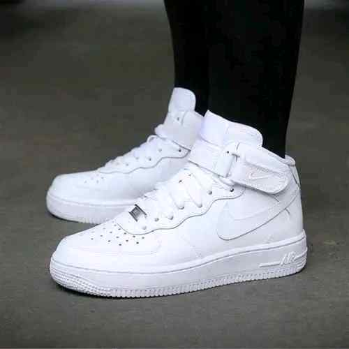 airforce long mid LEATHER WHITE