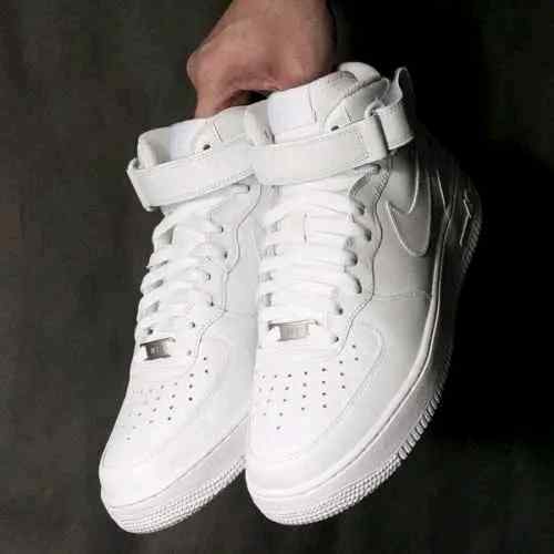 airforce long mid LEATHER WHITE