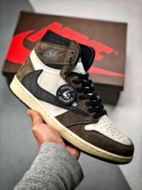 Nikkee Jordan Retro 1 High OG Travis Scott Mocha Semi UA