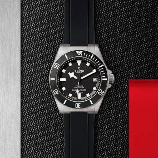 TUDO R PELAGOS RUBBER STRAP AUTOMATIC BLACK 260