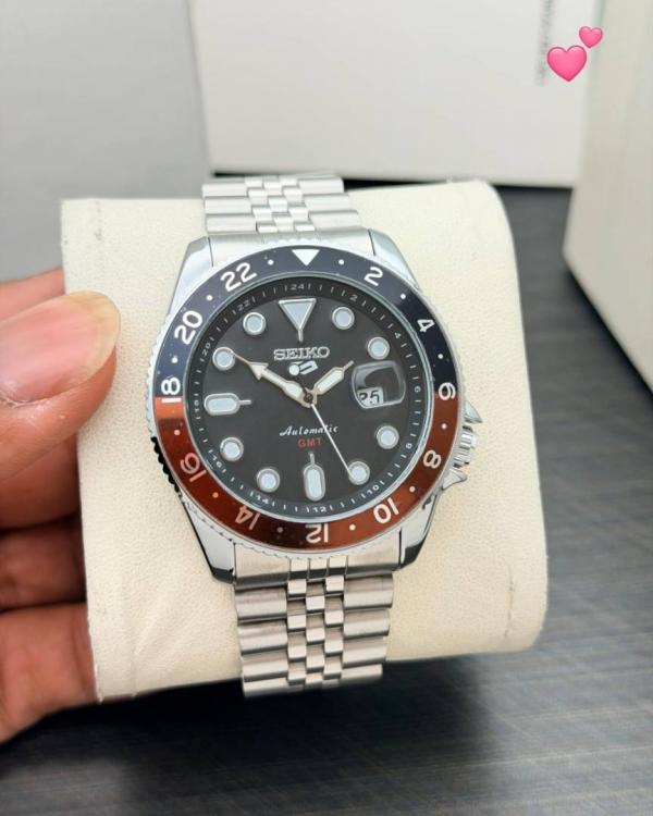 SEIK O 5 SPORTS GMT MOVEMENT LIKE AUTO OG LOCK OFTEN RED 297