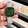 Casio vintage Oval silver green F29