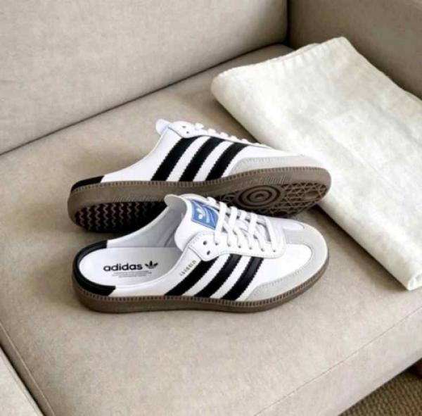 Adidaas Samba Mule White Black For Mens 669