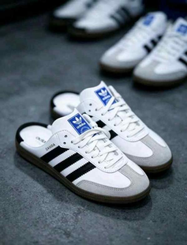 Adidaas Samba Mule White Black For Mens 669