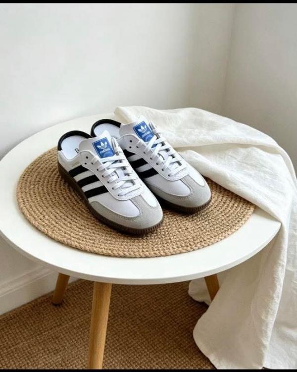 Adidaas Samba Mule White Black For Mens 669
