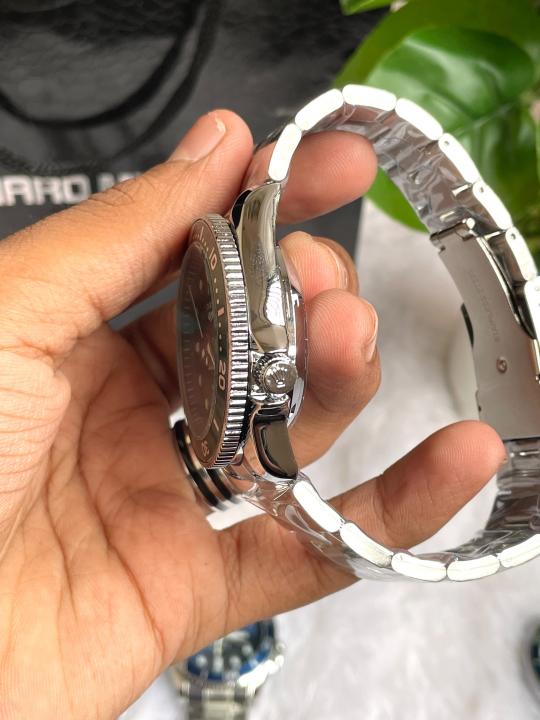 Seiko 5 Sports Day Date Open Back Silver Green AT458