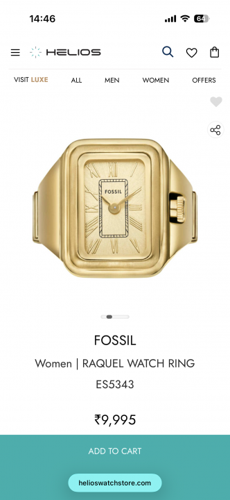 FOSSIIL RAQUEL RING WATCH UNISEX R-9