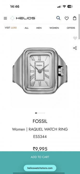 FOSSIIL RAQUEL RING WATCH UNISEX R-6