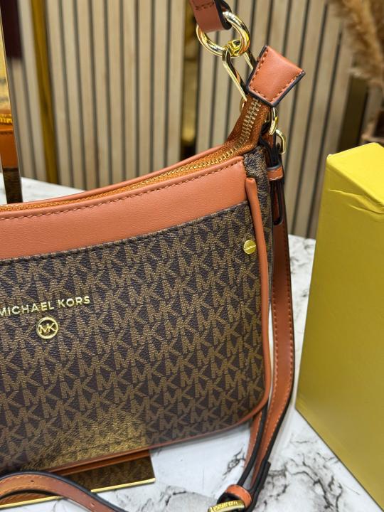 Michael kor Jet Set Logo Crossbody Shoulder Bag With Box And Dust Bag (Brown)