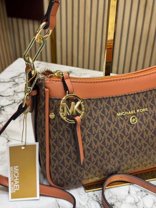 Michael kor Jet Set Logo Crossbody Shoulder Bag With Box And Dust Bag (Brown)