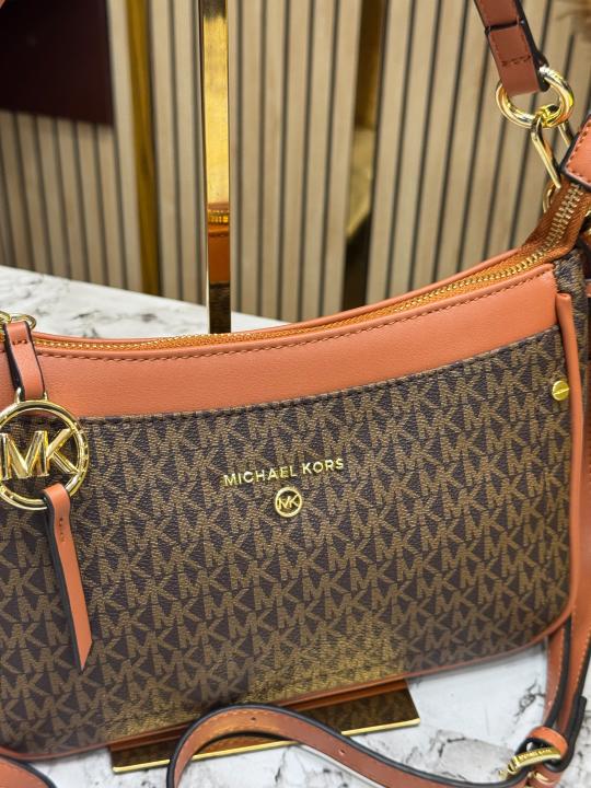 Michael kor Jet Set Logo Crossbody Shoulder Bag With Box And Dust Bag (Brown)