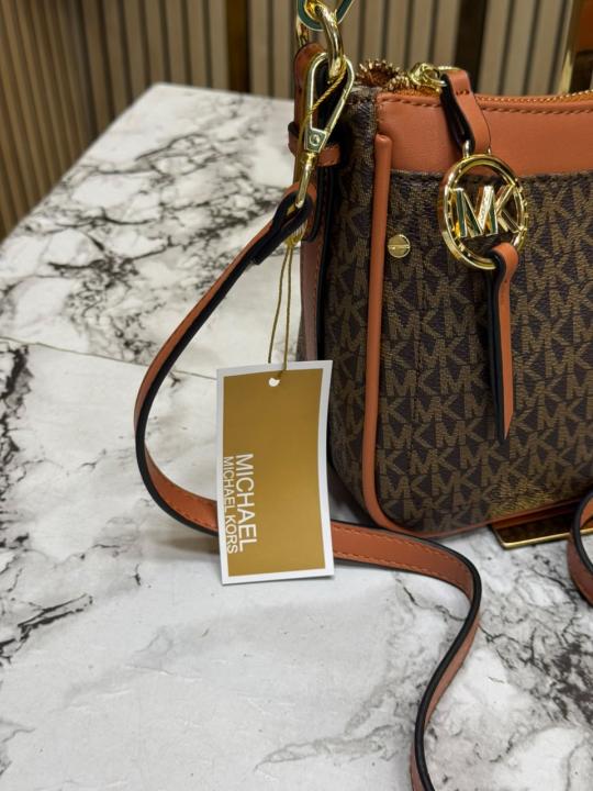 Michael kor Jet Set Logo Crossbody Shoulder Bag With Box And Dust Bag (Brown)