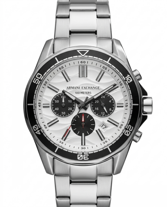 Armaani Exchange 100 Meters Silver White Dial