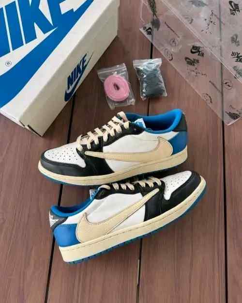 Jordan 1 Low Fragment X Travis Scott With Plastic Packing Semi UA