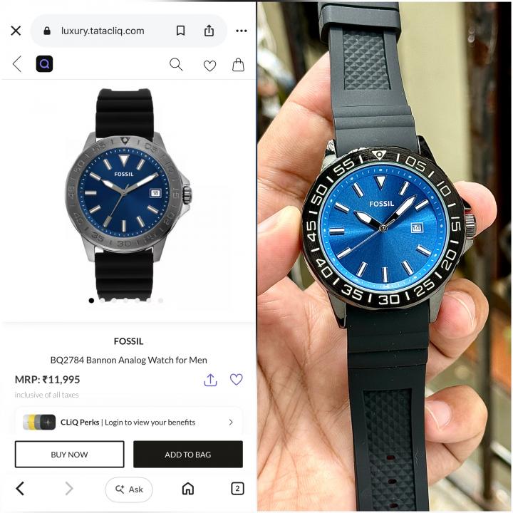 Fossiil Bannon Back Open Blue Dial Black Silicone Strap