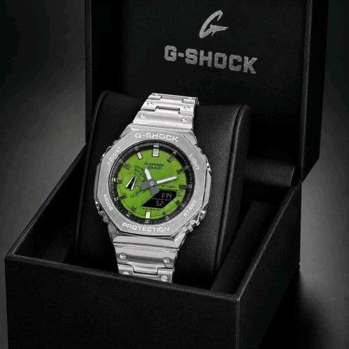 G SHOCK GA 2100 Silver Green dial F39
