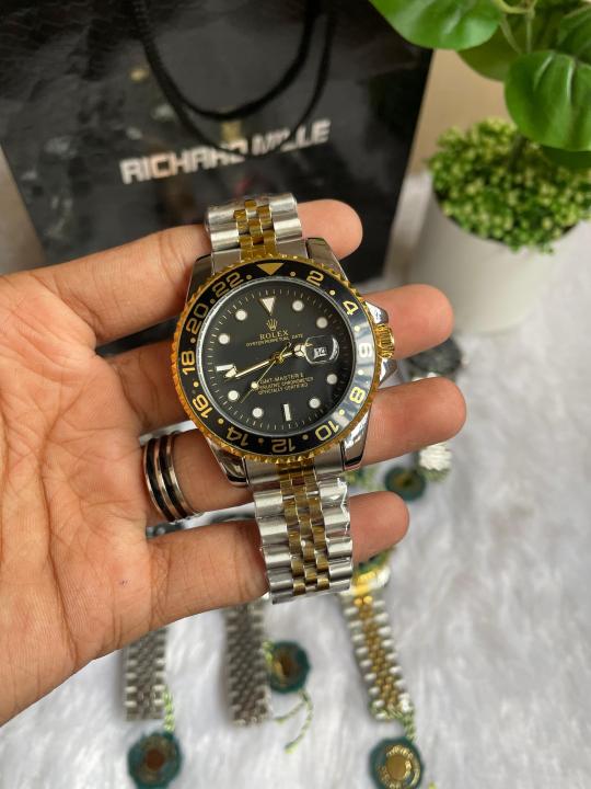 ROLEEX GMT MASTER 2 GOLD TWO TONE BLACK DIAL AT462