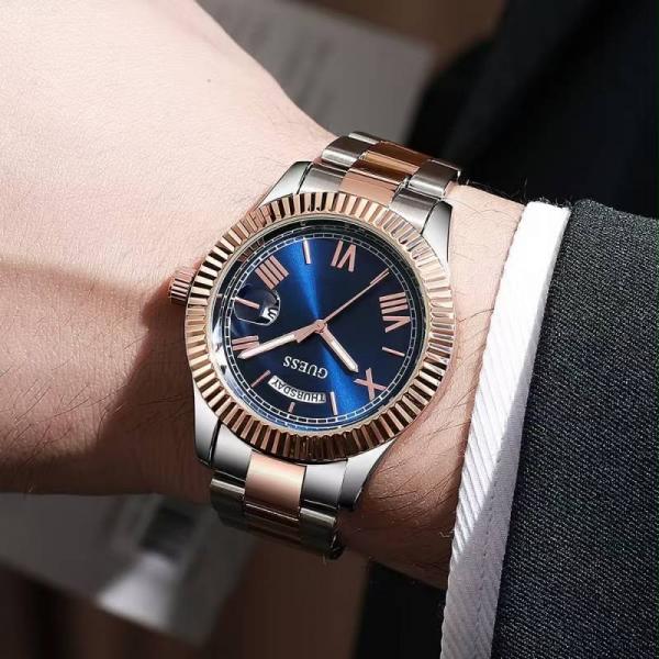 Gues s Day Date Men Dual Tone rose blue