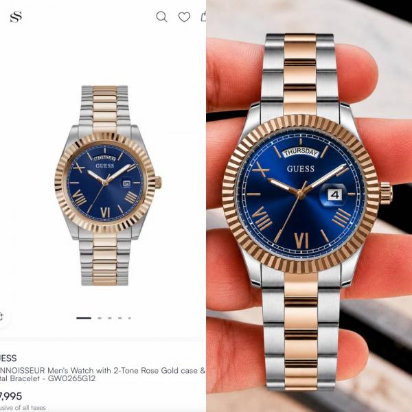 Gues s Day Date Men Dual Tone rose blue