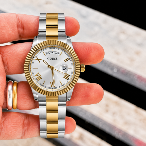Gues s Day Date Men Dual tone Gold White
