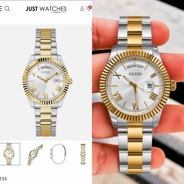Gues s Day Date Men Dual tone Gold White